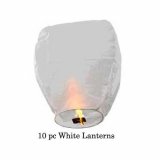 10pc White Sky Lantern Party Pack
