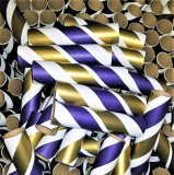 10pc 1.50" ID x 7" White, Navy and Gold  Kraft Tube