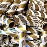 10pc 1.50" ID x 7" White, Silver and Gold  Kraft Tube