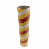 3" id -  15" long  - .150" wall  Kraft Tube White, Red and Yellow