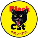 Black Cat Sold Here Decal 8" Diameter