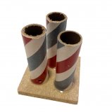 Triple Shot 3/4" ID Red, White and Gray Tube w/Base - set of 5
