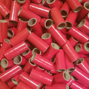 500 pc 3/4" id - 2 1/8" Long Red Kraft Tube