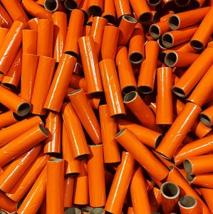 25 pc 3/4" id - 3 1/2" Long Orange Kraft Tube