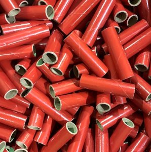 250 pc 3/4" id - 3 1/2" Long Red Kraft Tube