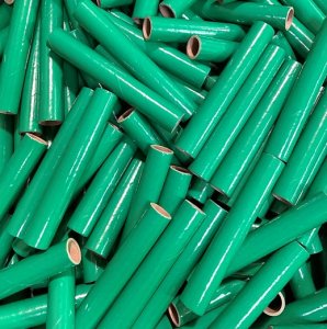 25 pc 3/4" id -6" Long Green Kraft Tube