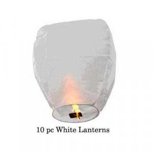 10pc White Sky Lantern Party Pack