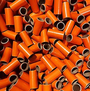 50 pc 1" id -2 1/2" Long Orange Kraft Tube