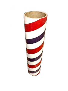 2.5" id -  12" long  - .115" wall Kraft Tube Red, White and Blue