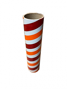 2.5" id -  12" long  - .115" wall Kraft Tube Red, White and Orange