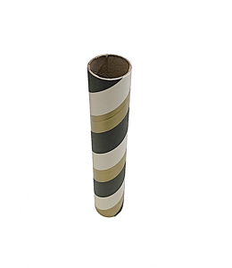 2.5" id -  12" long  - .115" wall Kraft Tube Black Gold and White