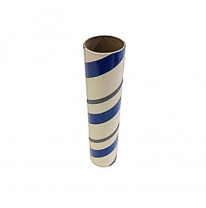 2.5" id -  12" long  - .115" wall Kraft Tube Blue, White and Gray