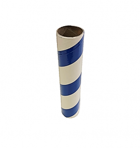 2.5" id -  12" long  - .115" wall Kraft Tube Blue and White