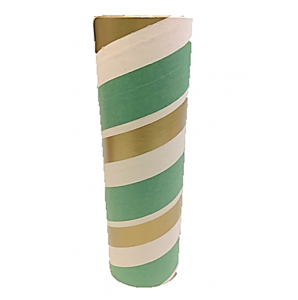 2.5" id -  12" long  - .115" wall Kraft Tube Green, White and Gold