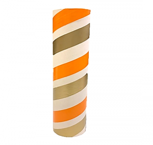 2.5" id -  12" long  - .115" wall Kraft Tube Orange, White and Gold