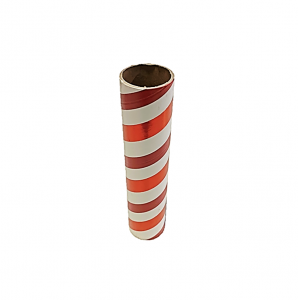 2.5" id -  12" long  - .115" wall Kraft Tube Red, White and Red Foil