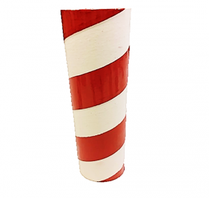 2.5" id -  12" long  - .115" wall Kraft Tube Red and White