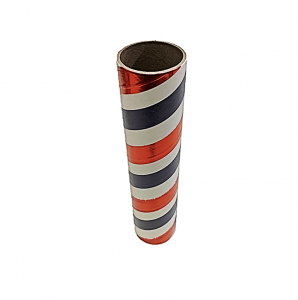 2.5" id -  12" long  - .115" wall Kraft Tube White, Blue and Red Foil