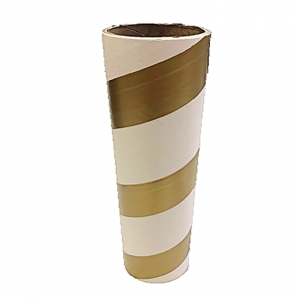 2.5" id -  12" long  - .115" wall Kraft Tube White & Gold