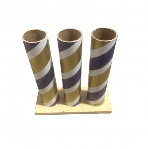 3 Musketeer Tube White, Gold and Blue