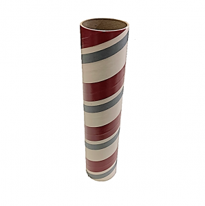 3" id -  15" long  - .150" wall  Kraft Tube White, Maroon and Gray