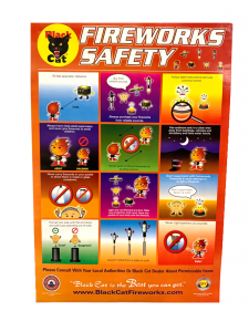 Black Cat Fireworks Safety Poster