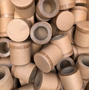 10pc 1 5/8" id - 2.5" long - 7/16" wall Heavy Kraft Paper Tube with cap