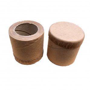 10pc 1 5/8" id - 2.5" long - 7/16" wall Heavy Kraft Paper Tube with cap