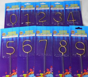 10 Pack Number Shape Sparkler 0-9