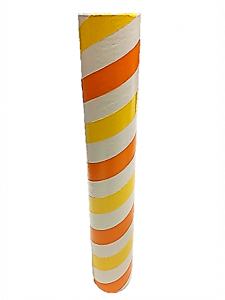 2.5" id -  12" long  - .115" wall Kraft Tube Yellow, Orange and White