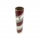 2.5" id -  12" long  - .115" wall Kraft Tube White, Maroon and Silver Foil